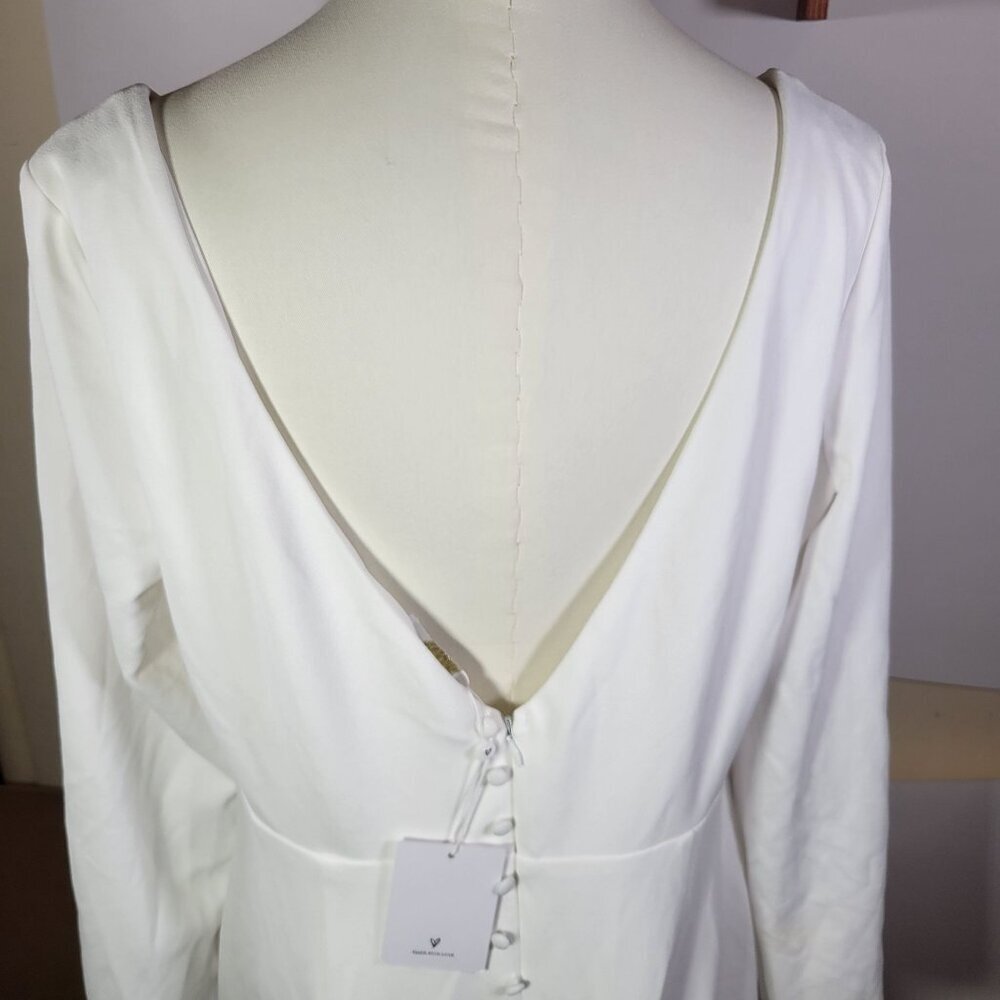 Lulus White Feeling of Forever White Long Sleeve Mermaid Maxi Dress Size XL - Picture 4 of 7